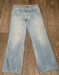 Vintage 70er Jahre schwarz Tab Levi's Hippie Disco Schlag Denim Jeans 32x30 - Bild 1 von 6