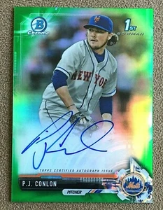 P.J. Conlon 2017 Bowman Chrome Prospect Autograph Green Refractor #CPA-PC /99  - Picture 1 of 2