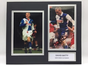 RARO David Batty Blackburn Rovers Pantalla de Foto Firmada + Autógrafo de Autenticidad - Imagen 1 de 3