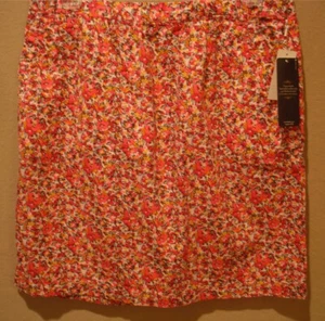 NWT $58 BASS Pink Floral Mirandy Rose Cotton Skirt Womens size 8 - Picture 1 of 1