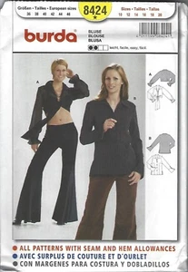 Burda 8424 Sewing Pattern - Blouse/Shirt - Misses Sizes 10-20- Brand New - Uncut - Picture 1 of 2