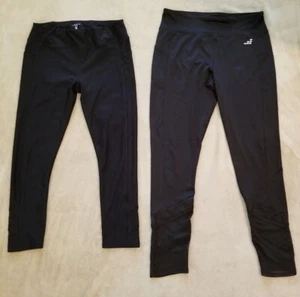 Lot of 2 Pairs Girls XL Black Athletic Leggings Layers bcg 16 Youth - Picture 1 of 6
