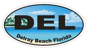 Delray Beach Florida Oval Bumper Sticker or Helmet Sticker D1142 - Picture 1 of 1