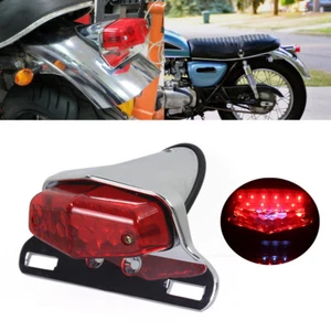 Lucas Style LED Brake Taillight License Plate Lamp For Harley Bobber Cafe Racer - Picture 1 of 10