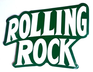 VINTAGE ROLLING ROCK BEER METAL BAR SIGN WALL ADVERTISING 18"X13" MAN CAVE SIGN - Picture 1 of 3