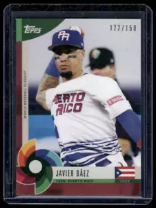 2023 Topps World Baseball Classic Global Stars #9 Javier Baez Dark Red #/150 - Picture 1 of 2