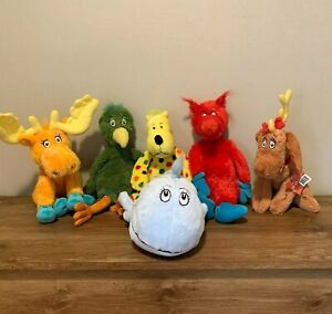 Kohl's Cares Dr. Seuss Plush Lot Of 6- Max, Hooey, Whale, Fox, Zoo Dog & Moose