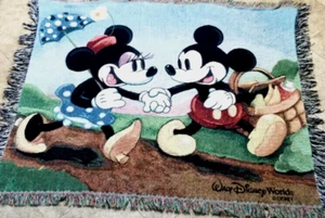 Mickey Mouse Minnie Mouse Throw Blanket 48x54 or Wall Tapestry Picnic Disney - Picture 1 of 11