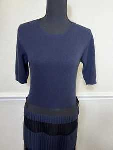 RED Valentino Navy Blue sweater Detail wool Sleeveless Dress Size 8 - Picture 1 of 9