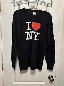 Camicia Licensed I Love New York nera maniche lunghe cotone top uomo M adulto NY - Foto 1 di 11