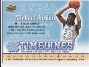 MICHAEL JORDAN Timelines McDONALD's ALL-AMERICAN Upper Deck Basketball Card UNC - Bild 1 von 2