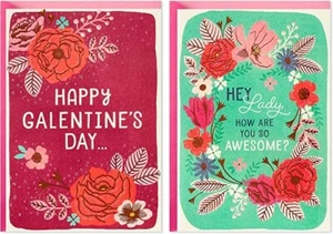 Hallmark Pack of 2 Galentines Day Cards (Flowers) - Picture 1 of 3