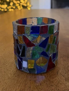 Handmade Mosaic Glass Candle Holder By The Candle Light In Celo, North Carolina - Picture 1 of 6