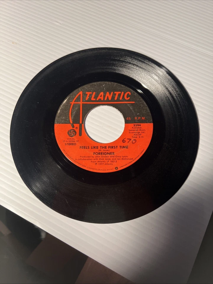 45 RECORD - FOREIGNER - FEELS LIKE THE FIRST TIME - Image 1 of 4