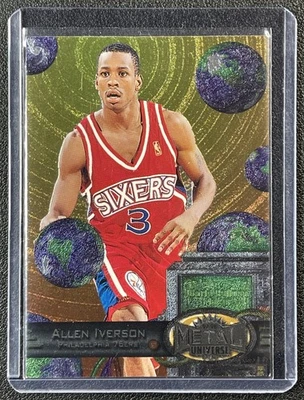ALLEN IVERSON 1997-98 SKYBOX METAL UNIVERSE #20 REEBOK BRONZE 76ERS - Image 1 of 2