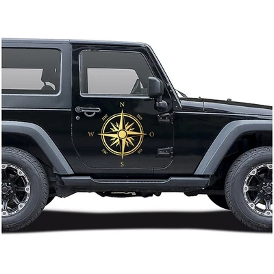 Compasso Oro Lucido Grande 50x48cm Adesivo Auto Outdoor Ranger KX058 - Immagine 1 di 4