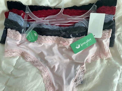 5 Pack  L Large Honeydew Ella Thong Panties, Smooth soft nylon  spandex - Image 1 of 4