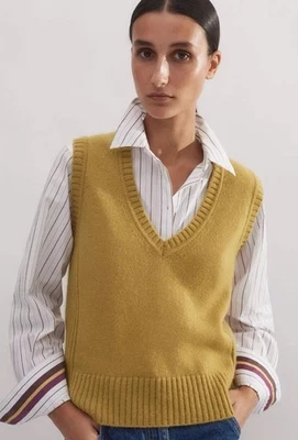 Me + Em Merino Cashmere Lofty Vest V Neck Jumper Tank Size Medium Exclt Con - Image 1 of 4