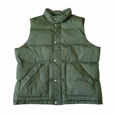 Lands' End Men's Down Puffer Vest XL Olive Green Outdoors Fall Winter Snap Up - Image 1 of 4