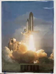 Poster Challenger Space Shuttle ultimo lancio 1986 NASA NIP VINTAGE 20" x 28" - Foto 1 di 11