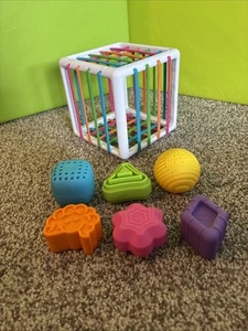Fat Brain Toys InnyBin Shape Learning Toy Baby Toddler Rainbow Montessori - Picture 1 of 4