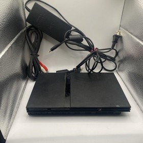 Sony PlayStation 2 Slim Black Console SCPH-77001 WORKING AND TESTED WITH CORDS