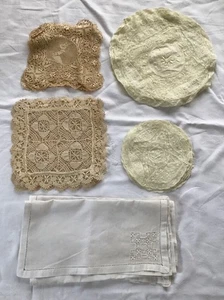 Vintage Lace Doily’s / Placemats 3 x Sets of 6, 1 x 3 & 5 Napkins 26 Items - Picture 1 of 10