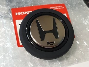 Black / Gold JDM Horn Button For Momo Steering Wheel Honda Acura NSX EG6 EK9 DC2 - Picture 1 of 4