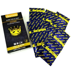 Okamoto Crown condoms Super thin & Soft Ultra sensitive Lubricated Comfort Japan - Picture 1 of 8