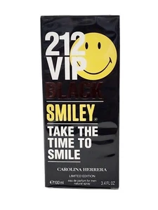 212 VIP BLACK SMILEY 3.4OZ EDP LIMITED EDITION FOR MEN - Picture 1 of 3