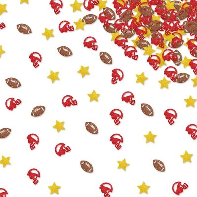 120 piezas Confeti de Fútbol Marrón Rojo Brillo Rugby Pelota Cumpleaños Mesa Dispersión Foto 1 de 4