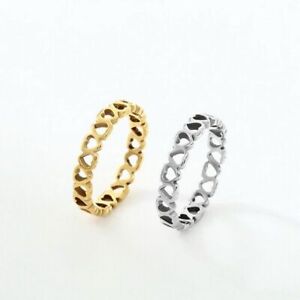 Vintage Heart Love Ring Filigree Womens Jewelry Rings Band Rings Gold/Silver
