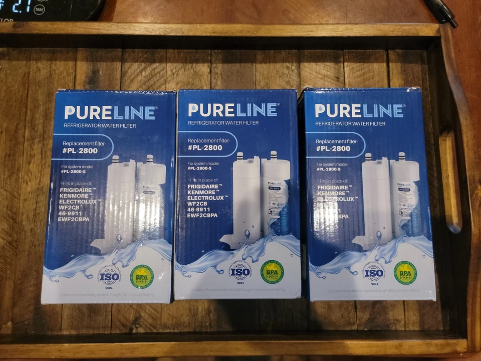 Pureline Refrigerator Water Filter Lot #PL-2800 NEW & SEALED 3-2Ct Boxes - Image 1 of 2