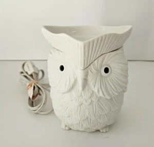SCENTSY Whoot Owl White Full-Size Warmer w/Dish Great Condition No Box - Picture 1 of 12