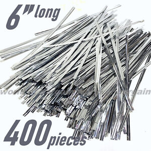 400 TWIST TIES Metallic SILVER Tie Wire Product Packaging Bag Wrapping Art Craft
