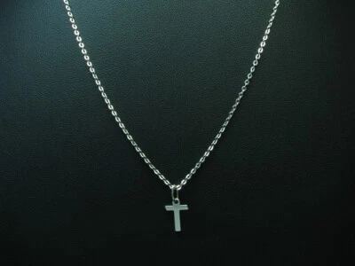 925 Collana IN Argento Sterling & 835 Ciondolo / Croce / 1,7g/40,9cm - Immagine 1 di 3