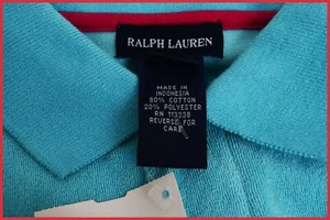 Girl’s (Boys)  Ralph Lauren polo top size L (12-14) Blue/Green NEW FREE SHIPPING - Picture 1 of 7