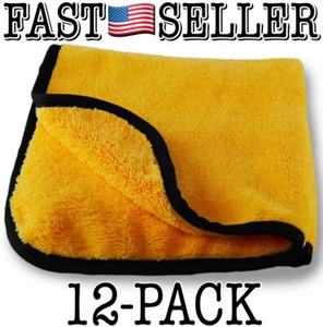 "Paquete de 12 toallas de microfibra premium de grado profesional, doradas 16""x16""" - Imagen 1 de 5