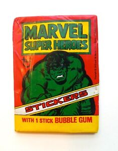1976 Topps Marvel Super Heroes Stickers - Unopened HULK Wax Pack - wrapper ok