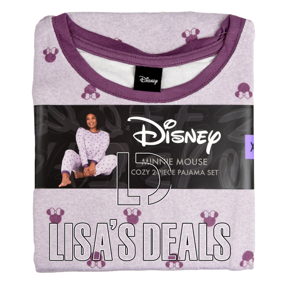 Disney Minnie Mouse Women's Cozy 2-Piece Pajama Set. XXLarge. Purple. . 13