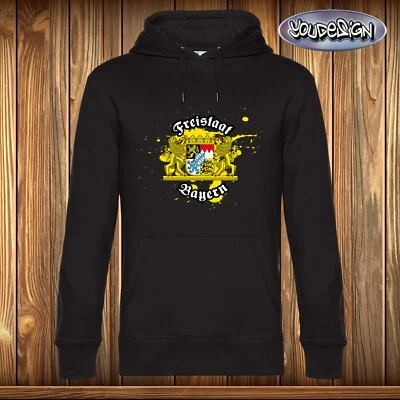 Freistaat Bayern Hoodie München Kapuzenpulli Bavaria Bayer Löwe Premium Pulli - Bild 1 von 2