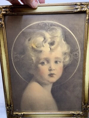 Vintage 1930 Lithography Child Jesus Light Of The World Chambers Edward Gross Co - Image 1 of 4