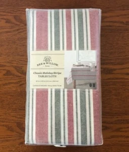 Bee & Willow™ Classic Holiday Stripe Tablecloth 60 in x 120 in Rectangular New - Picture 1 of 4