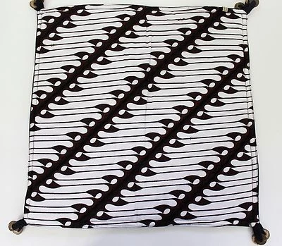 Handmade Batik Print Fabric Ethnic Throw Pillow Cover Brown & White NEW - Image 1 of 4