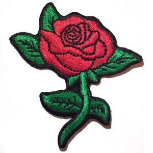Red Rose Disney Flower Iron/Sew On Patch Badge Embroidered Applique For Clothes - Picture 1 of 3