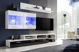 Modern Living Room Set Cupboard TV Unit Cabinet Gloss Set 1 - Picture 1 of 12