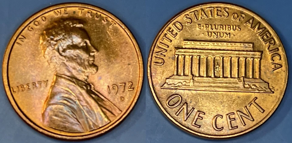 USA 1972 D Lincoln Memorial Cent KM-201 Bronze aUNC #15 - US Seller - Image 1 of 1