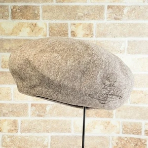 Vivienne Westwood Women's Beret Hat Beige Orb Embroidery Wool Casual Ladies - Picture 1 of 9