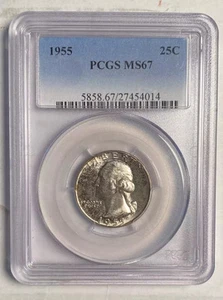 1955 P Quarter Dollars Silver Coinage PCGS MS-67 - Picture 1 of 2