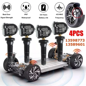4Pcs OEM 13598773 Tire Pressure Sensor TPMS 433MHz For GMC Buick Chevy # - Picture 1 of 8